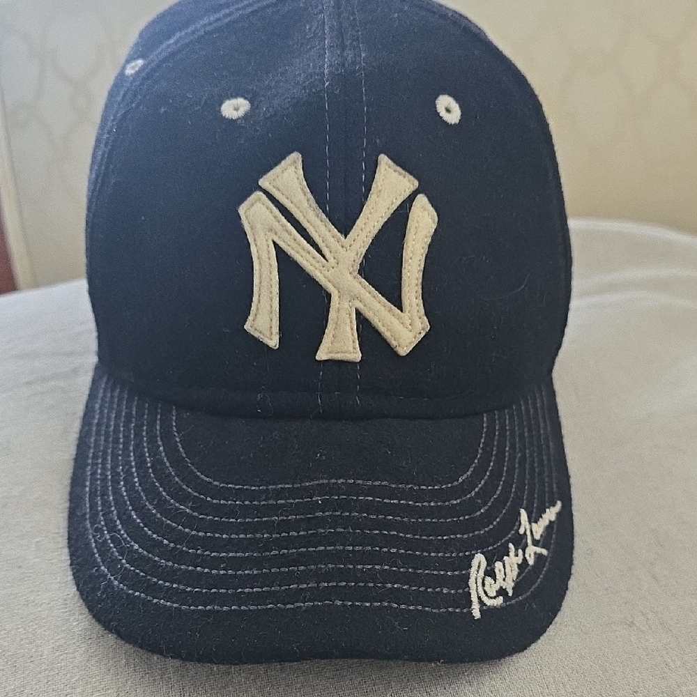 Polo by Ralph Lauren Navy and White Label NY Yankee Baseball Cap.